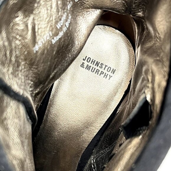 Johnston & Murphy Black Leather Stacked Heel Ankle Boot Womens Size 8M - Picture 8 of 13